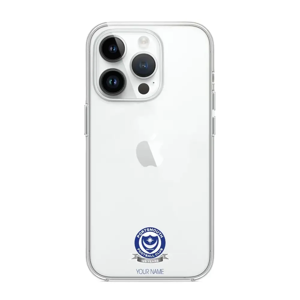 Portsmouth FC Official Clear Phone Case Design 51 + Name - Image 5