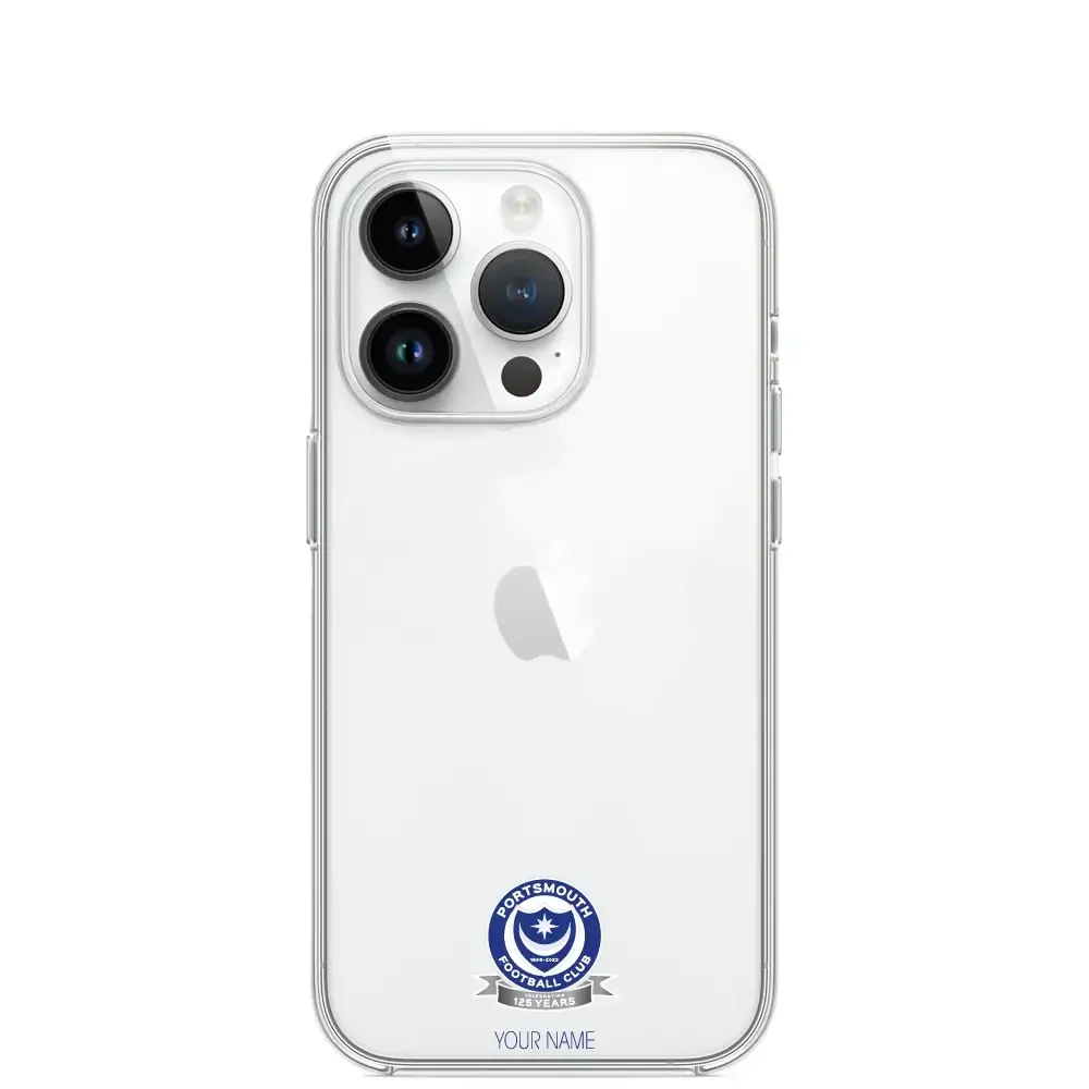 Portsmouth FC Official Clear Phone Case Design 51 + Name - Image 8
