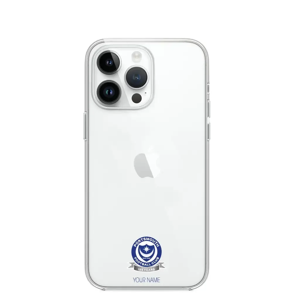 Portsmouth FC Official Clear Phone Case Design 51 + Name - Image 9