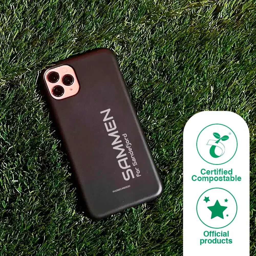 Sandefjord Fotball Official Black Compostable Phone Case Design Minimal - Sammen - Image 48