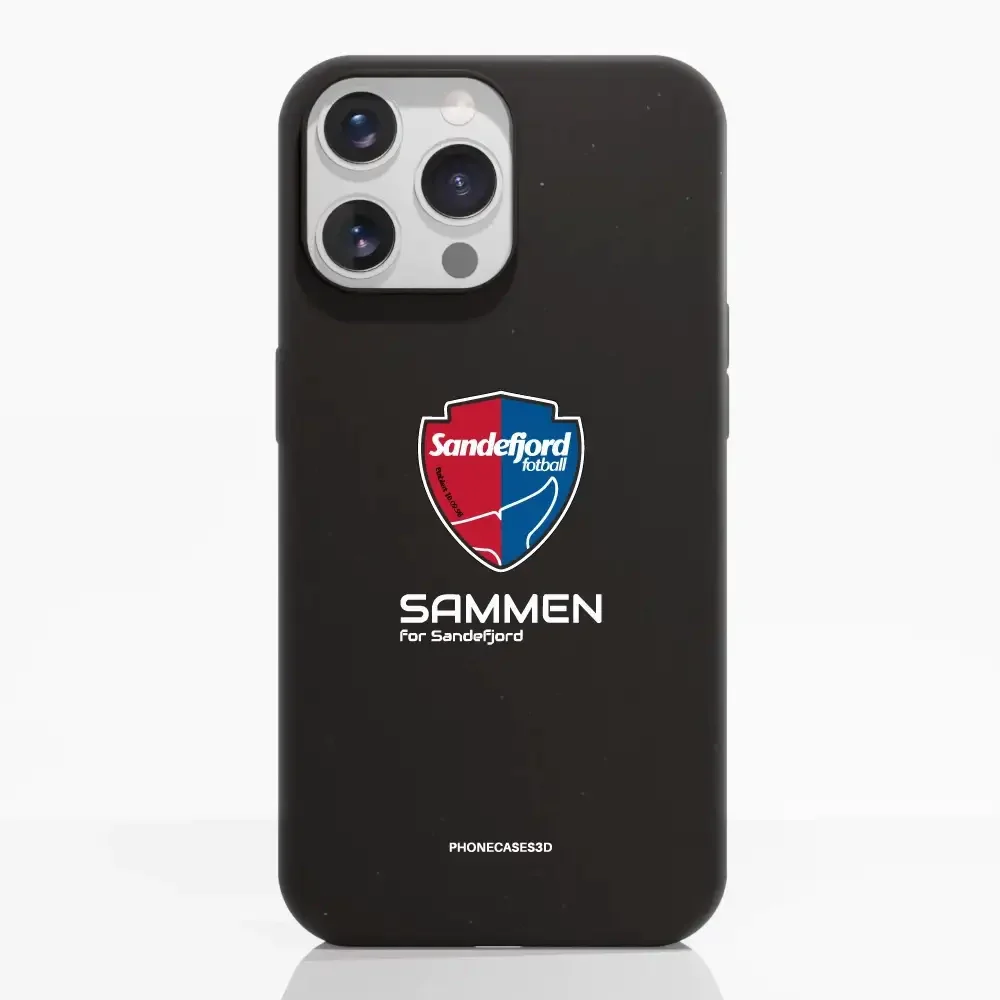 Sandefjord Fotball Official Black Compostable Phone Case Design Shield & Sammen - Image 11