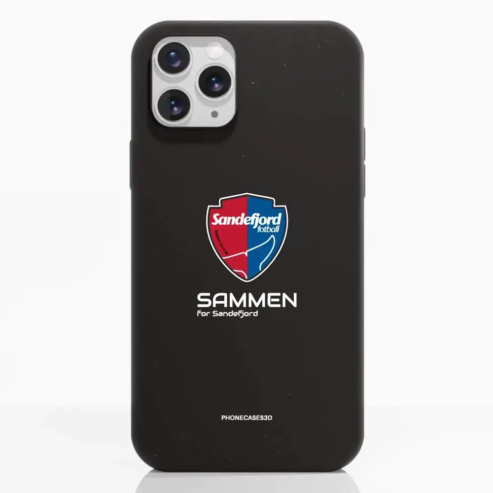 Sandefjord Fotball Official Black Compostable Phone Case Design Shield & Sammen - Image 2