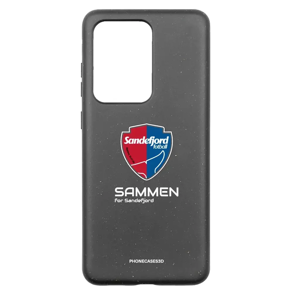 Sandefjord Fotball Official Black Compostable Phone Case Design Shield & Sammen - Image 32