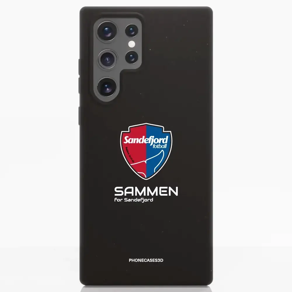 Sandefjord Fotball Official Black Compostable Phone Case Design Shield & Sammen - Image 38