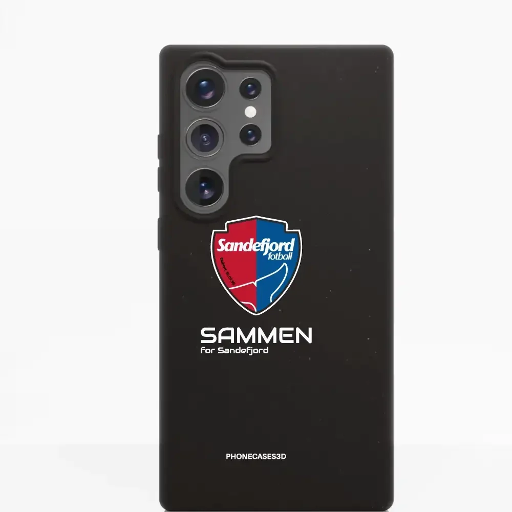 Sandefjord Fotball Official Black Compostable Phone Case Design Shield & Sammen - Image 47