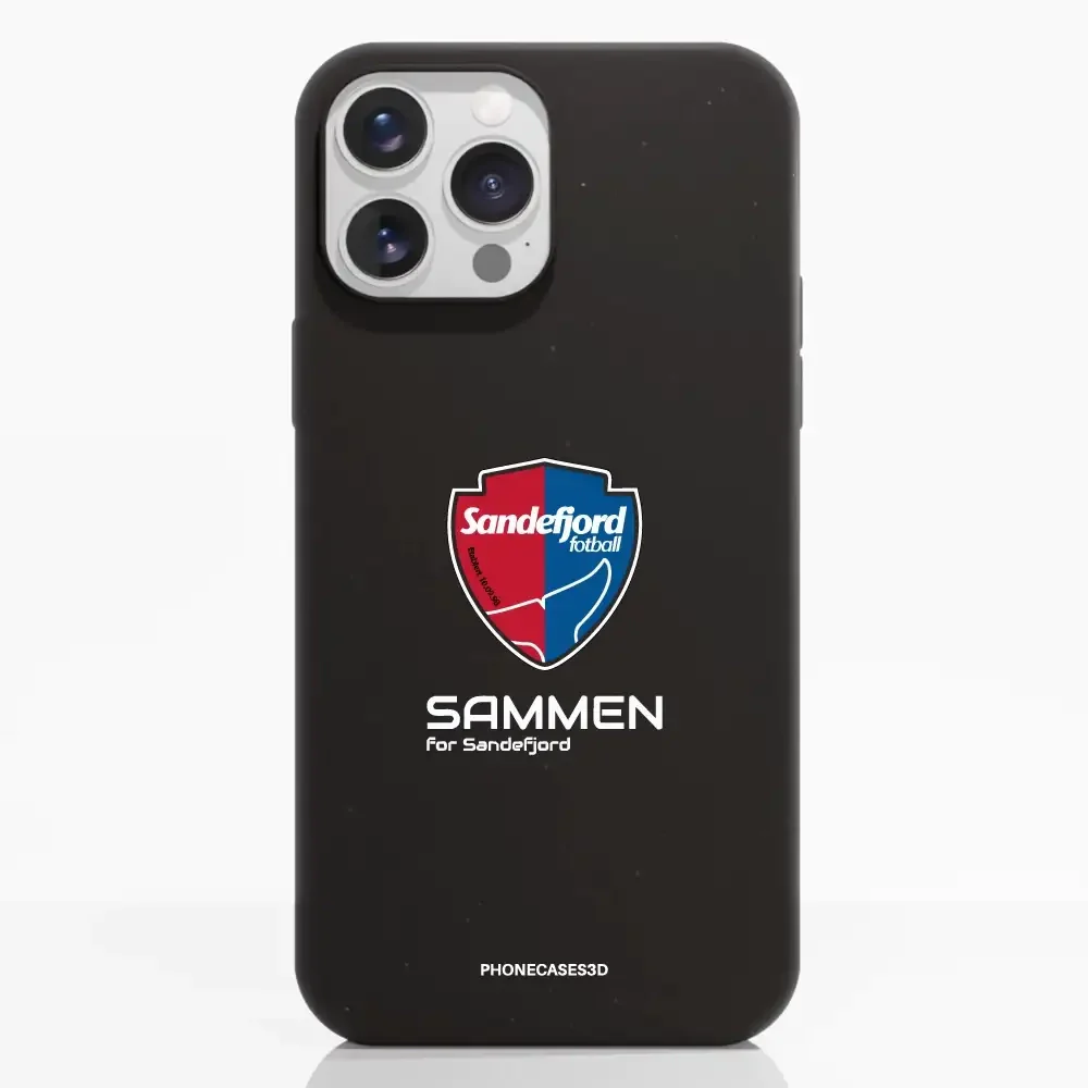 Sandefjord Fotball Official Black Compostable Phone Case Design Shield & Sammen - Image 8