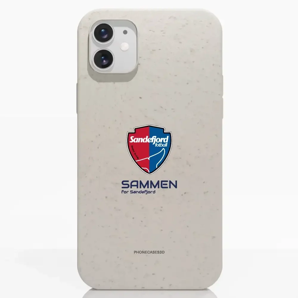 Sandefjord Fotball Official White Compostable Phone Case Design Shield & Sammen