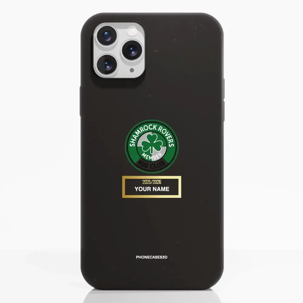 Shamrock Rovers Official Member Compostable Black Phone Case Design 400 Club + Name - Image 2