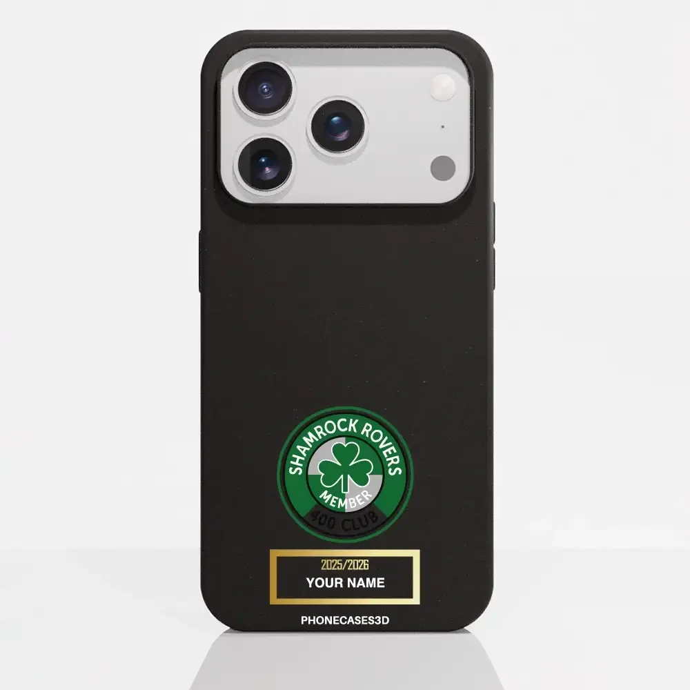 Shamrock Rovers Official Member Compostable Black Phone Case Design 400 Club + Name - Image 25