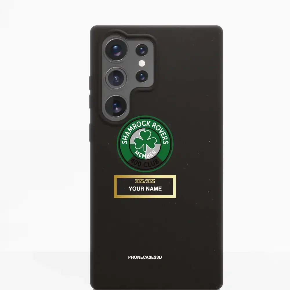 Shamrock Rovers Official Member Compostable Black Phone Case Design 400 Club + Name - Image 47