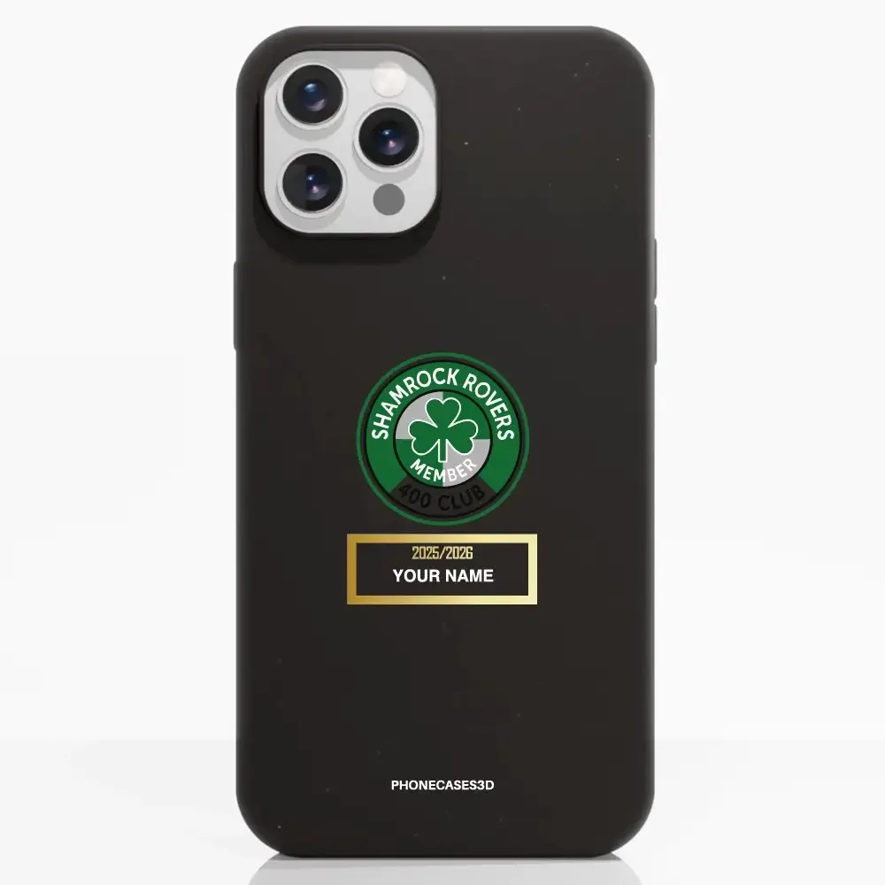 Shamrock Rovers Official Member Compostable Black Phone Case Design 400 Club + Name - Image 5