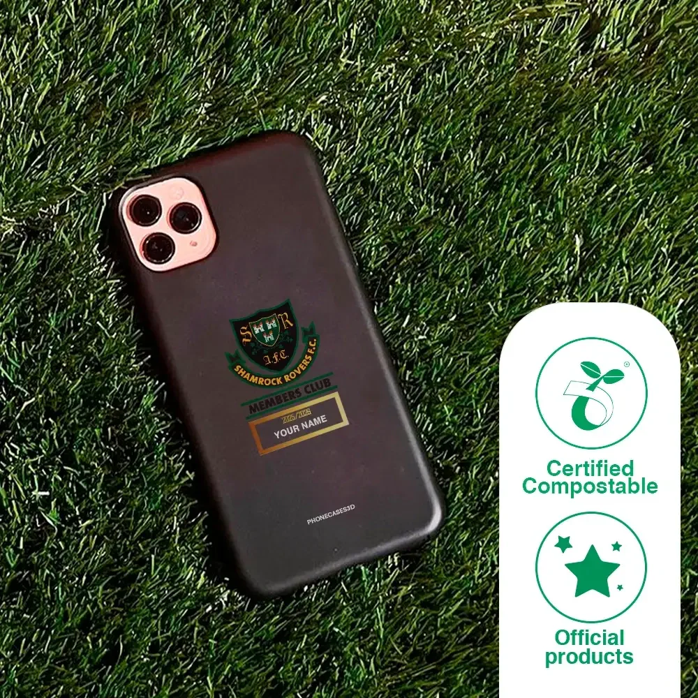 Shamrock Rovers Official Member Compostable Black Phone Case Design Crest + Name - Image 48
