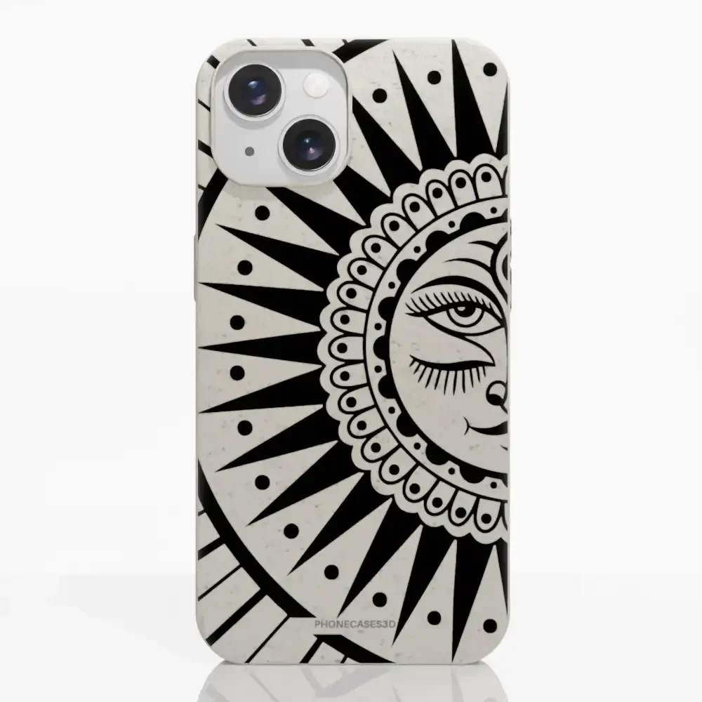 Sinsentido Official Compostable Phone Case Design Black and White Cosmic Sun - Image 14