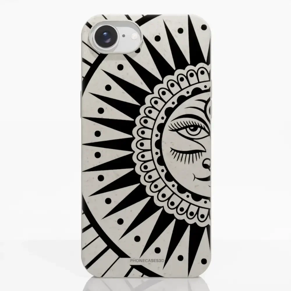 Sinsentido Official Compostable Phone Case Design Black and White Cosmic Sun - Image 19