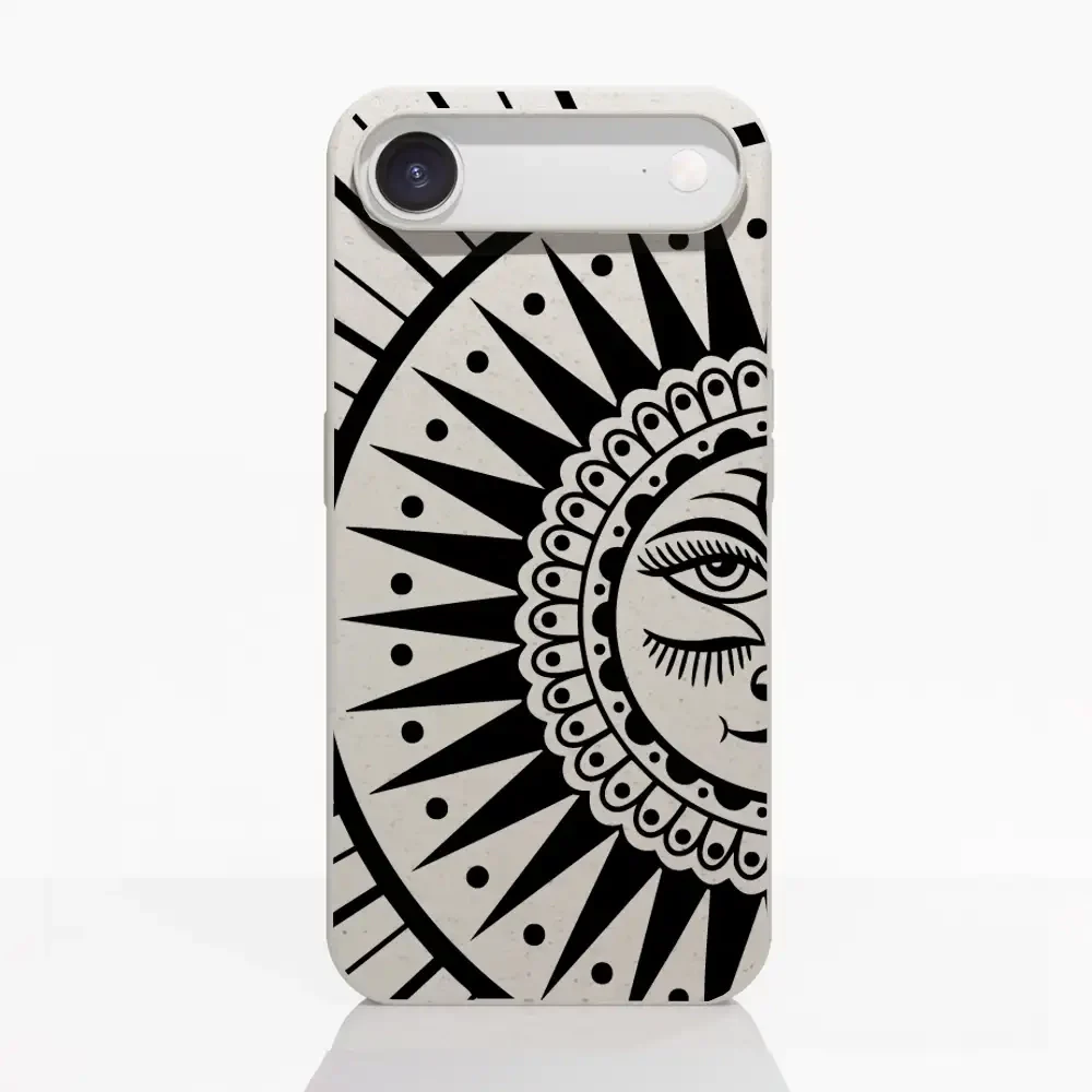Sinsentido Official Compostable Phone Case Design Black and White Cosmic Sun - Image 24