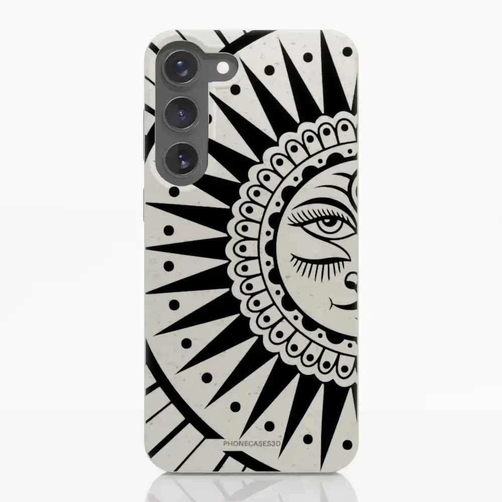 Sinsentido Official Compostable Phone Case Design Black and White Cosmic Sun - Image 34