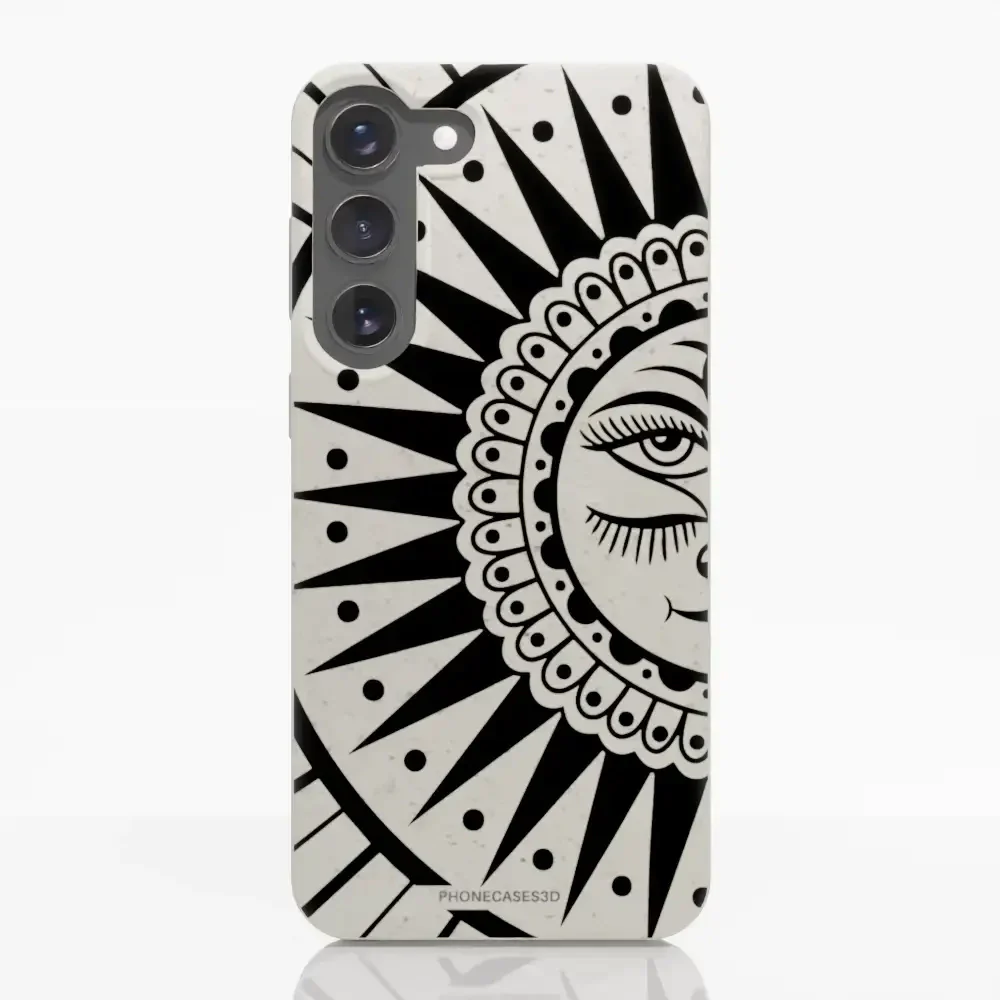 Sinsentido Official Compostable Phone Case Design Black and White Cosmic Sun - Image 35