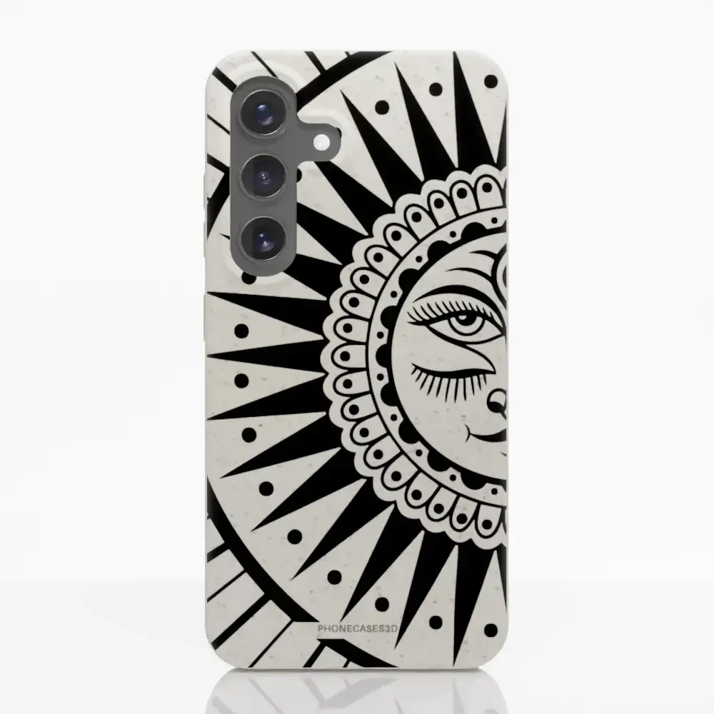 Sinsentido Official Compostable Phone Case Design Black and White Cosmic Sun - Image 40