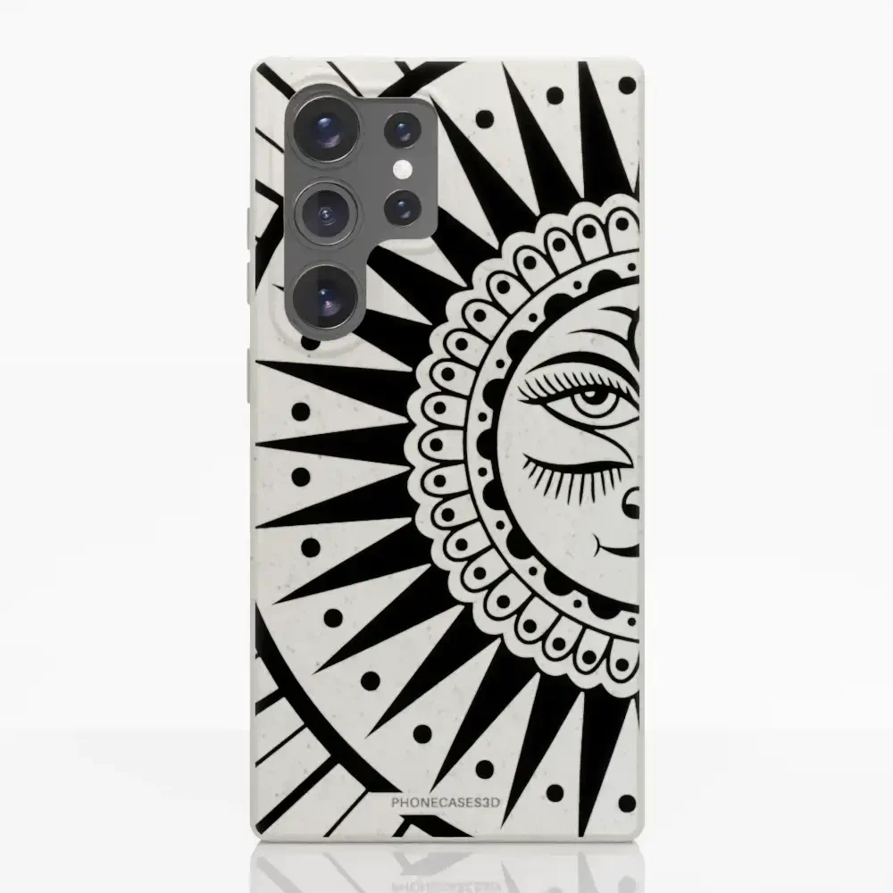 Sinsentido Official Compostable Phone Case Design Black and White Cosmic Sun - Image 42