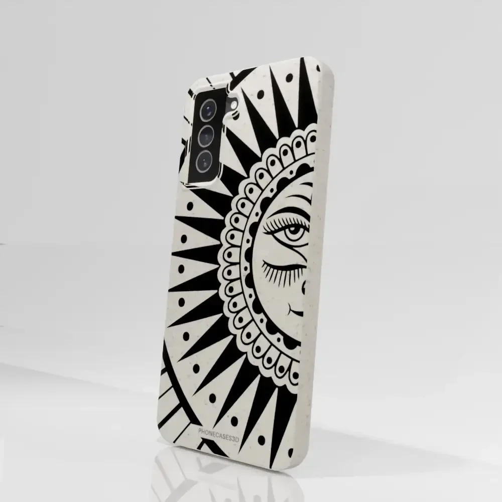 Sinsentido Official Compostable Phone Case Design Black and White Cosmic Sun - Image 74
