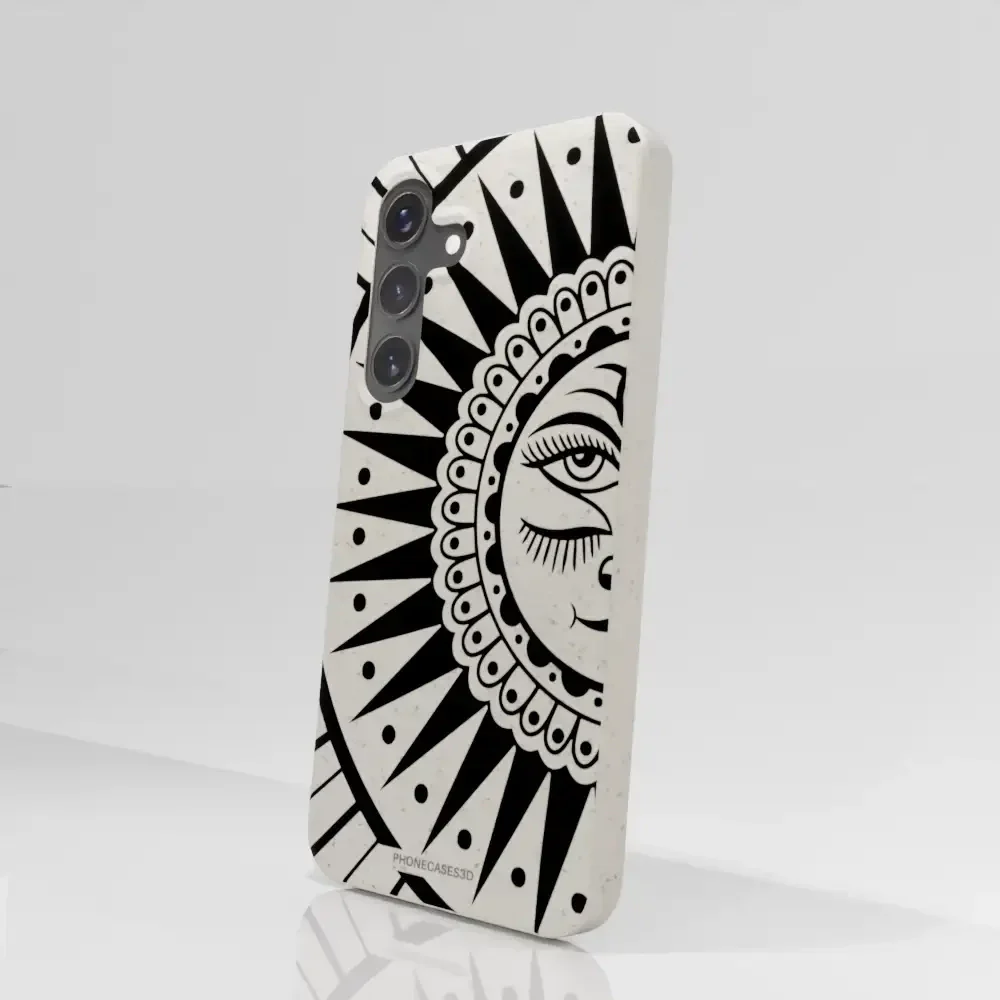 Sinsentido Official Compostable Phone Case Design Black and White Cosmic Sun - Image 83