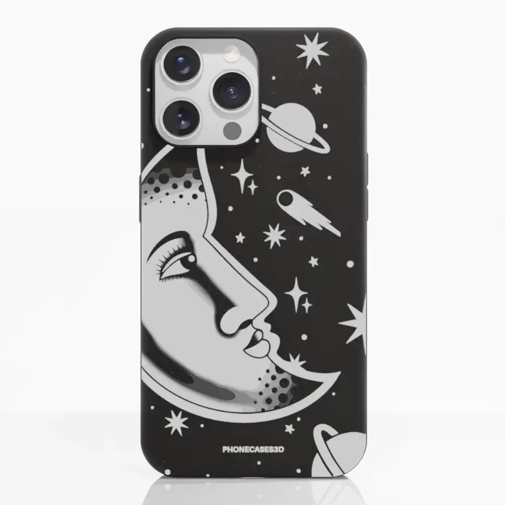 Sinsentido Official Compostable Phone Case Design Black and White Planet Moon - Image 11