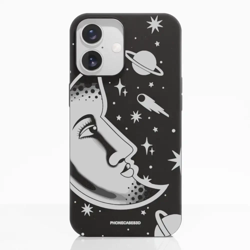 Sinsentido Official Compostable Phone Case Design Black and White Planet Moon - Image 17