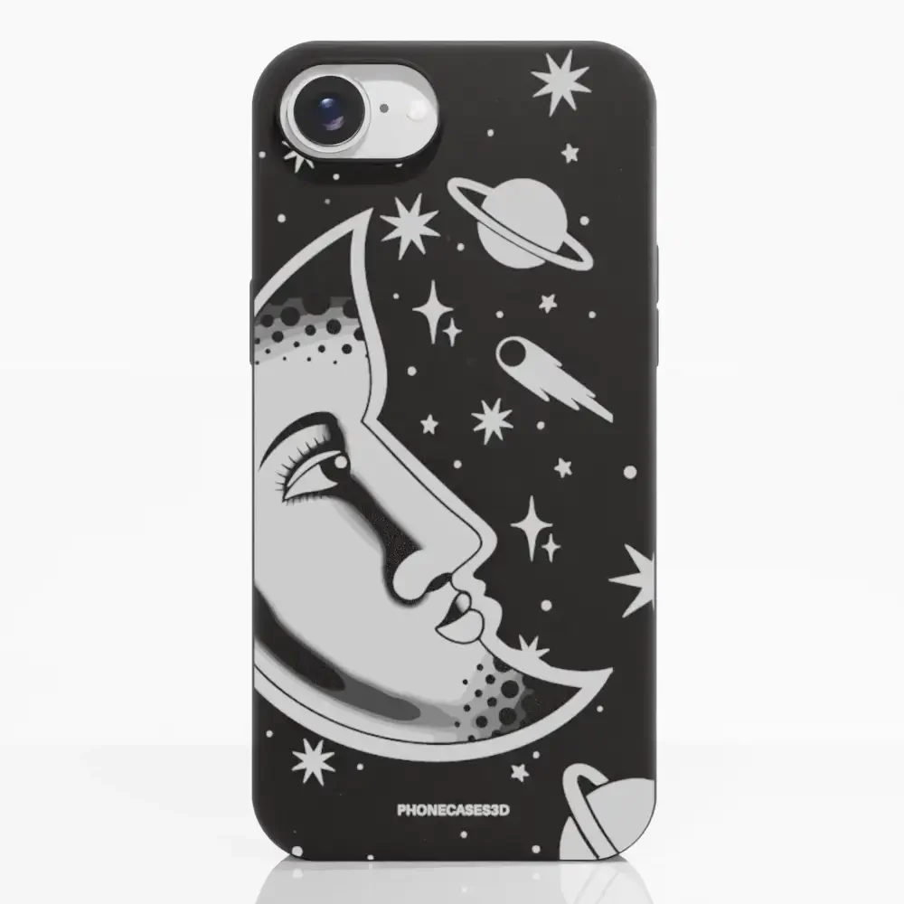 Sinsentido Official Compostable Phone Case Design Black and White Planet Moon - Image 18