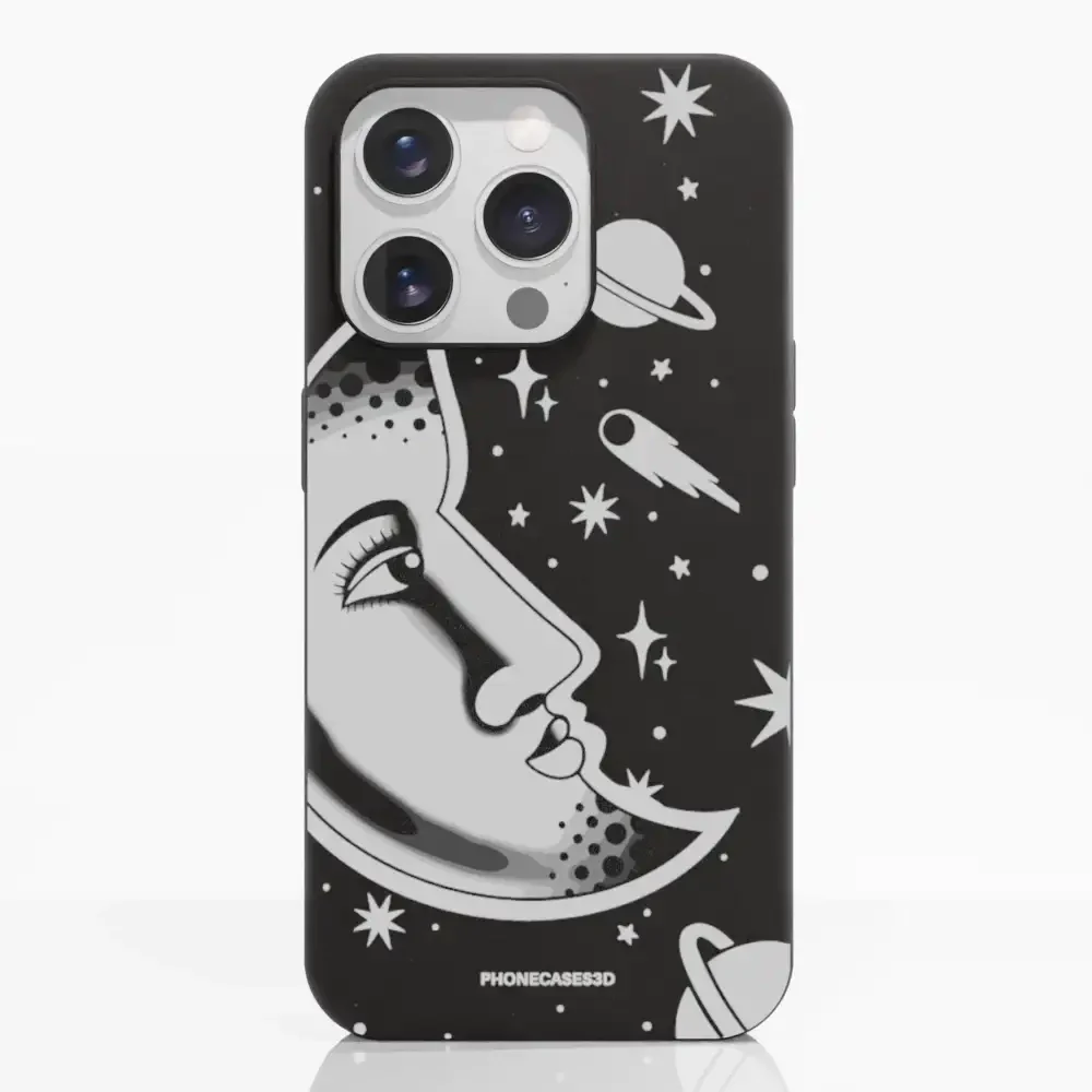 Sinsentido Official Compostable Phone Case Design Black and White Planet Moon - Image 20