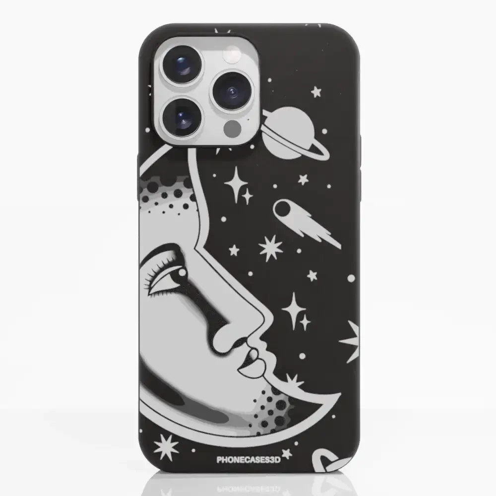 Sinsentido Official Compostable Phone Case Design Black and White Planet Moon - Image 21