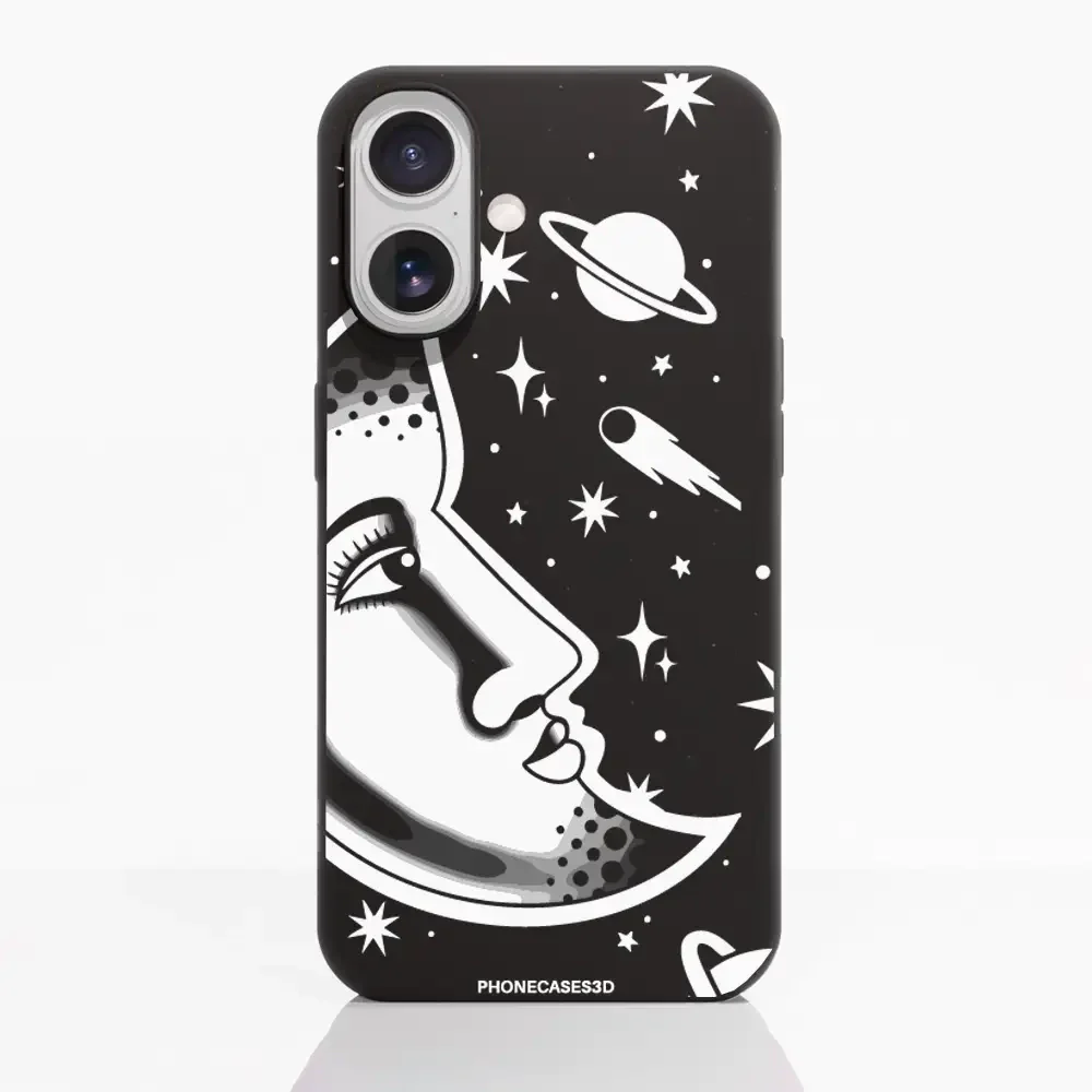 Sinsentido Official Compostable Phone Case Design Black and White Planet Moon - Image 22
