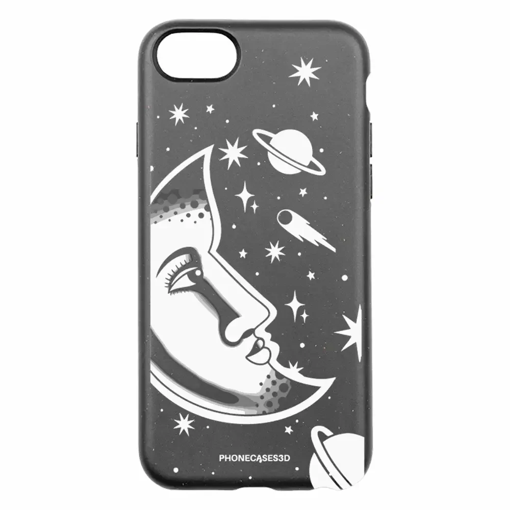 Sinsentido Official Compostable Phone Case Design Black and White Planet Moon - Image 27