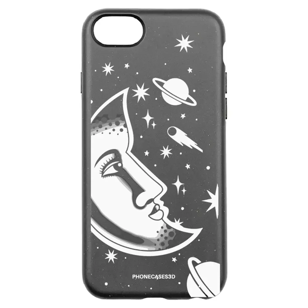 Sinsentido Official Compostable Phone Case Design Black and White Planet Moon - Image 28