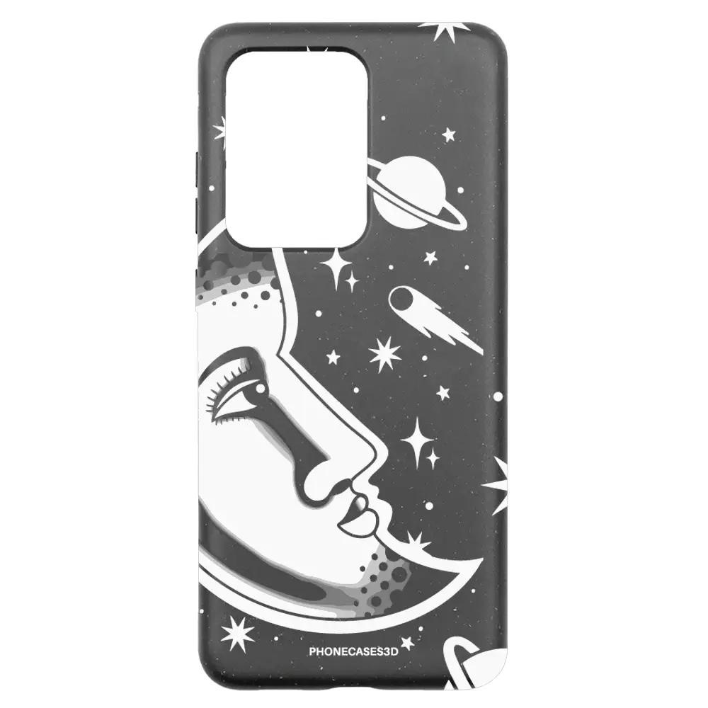 Sinsentido Official Compostable Phone Case Design Black and White Planet Moon - Image 32