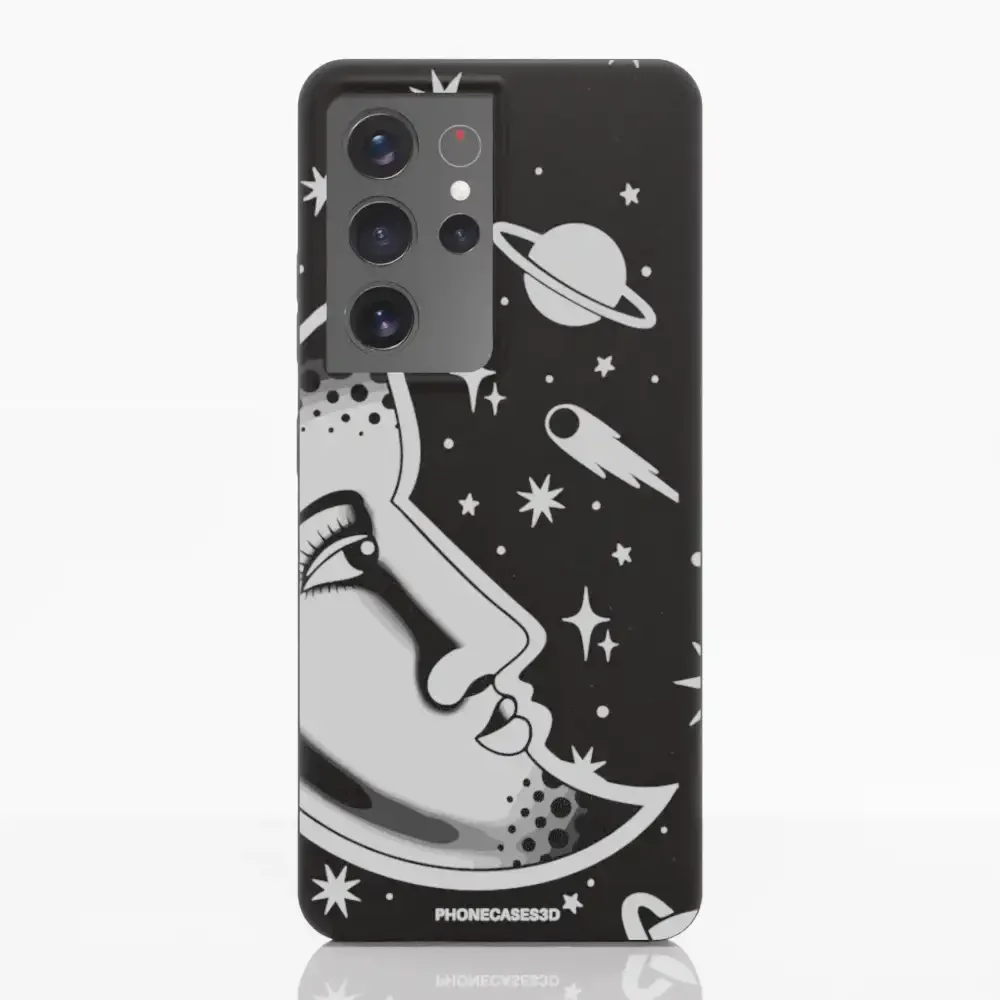 Sinsentido Official Compostable Phone Case Design Black and White Planet Moon - Image 35