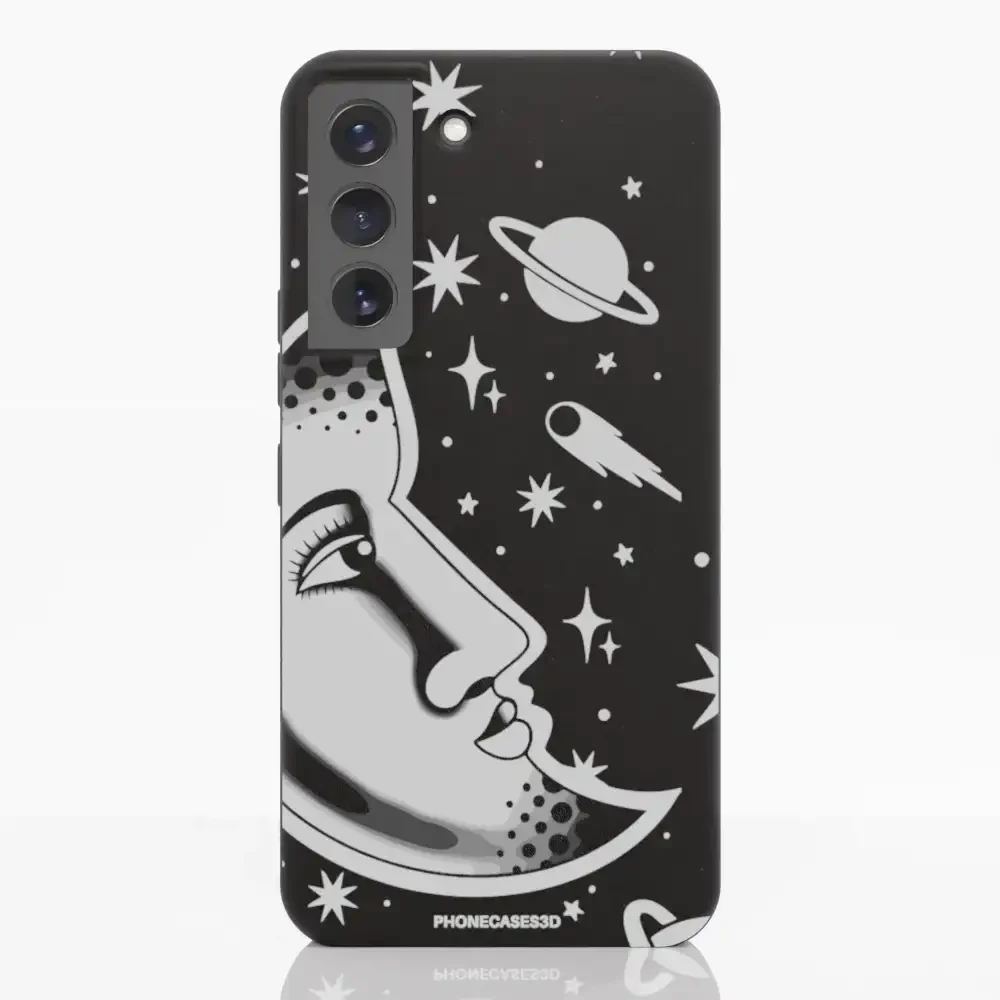 Sinsentido Official Compostable Phone Case Design Black and White Planet Moon - Image 37