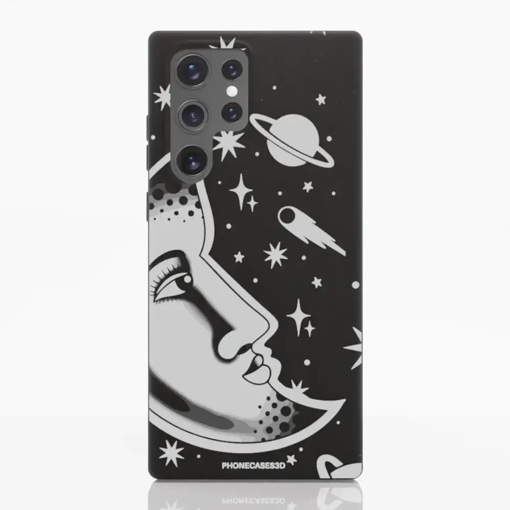 Sinsentido Official Compostable Phone Case Design Black and White Planet Moon - Image 38