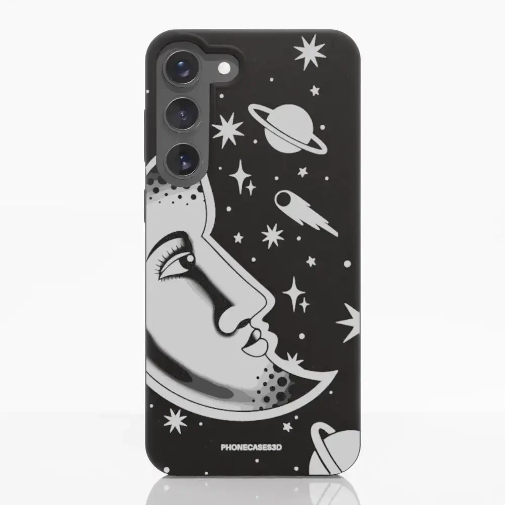 Sinsentido Official Compostable Phone Case Design Black and White Planet Moon - Image 39