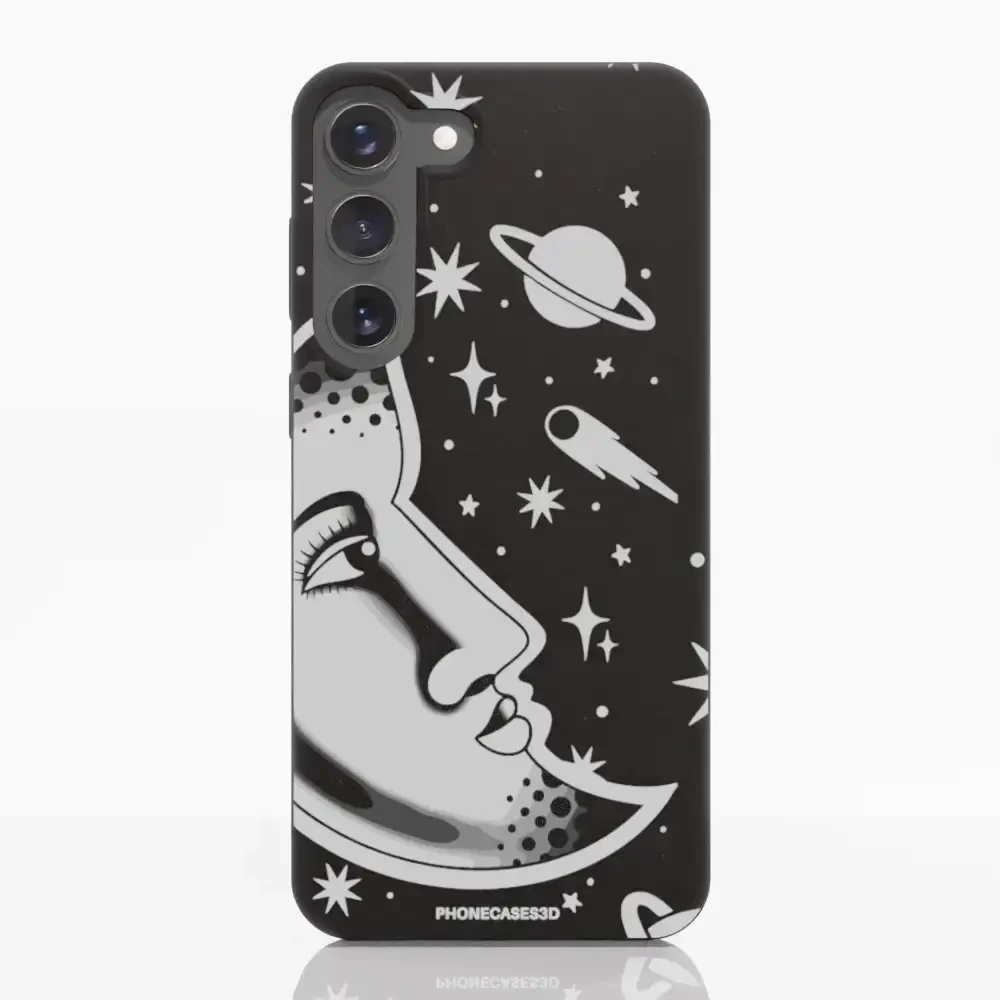 Sinsentido Official Compostable Phone Case Design Black and White Planet Moon - Image 40