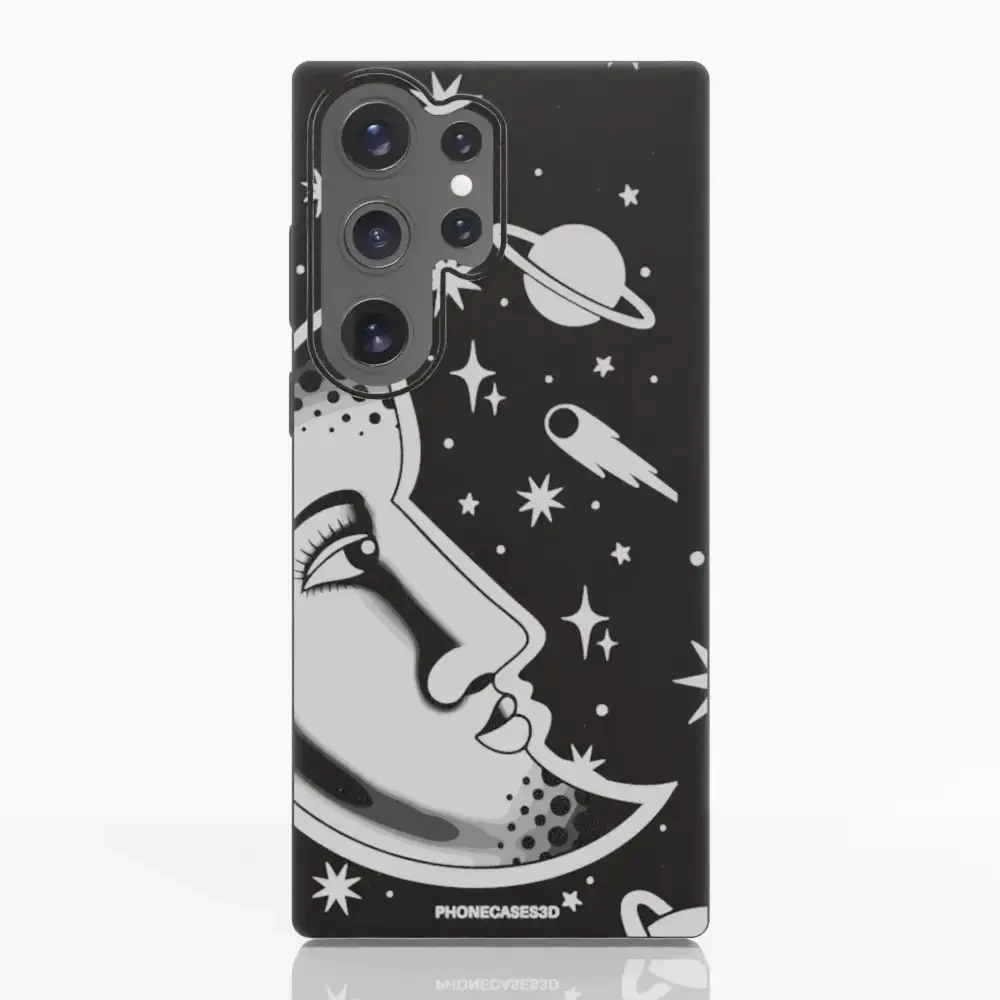Sinsentido Official Compostable Phone Case Design Black and White Planet Moon - Image 41