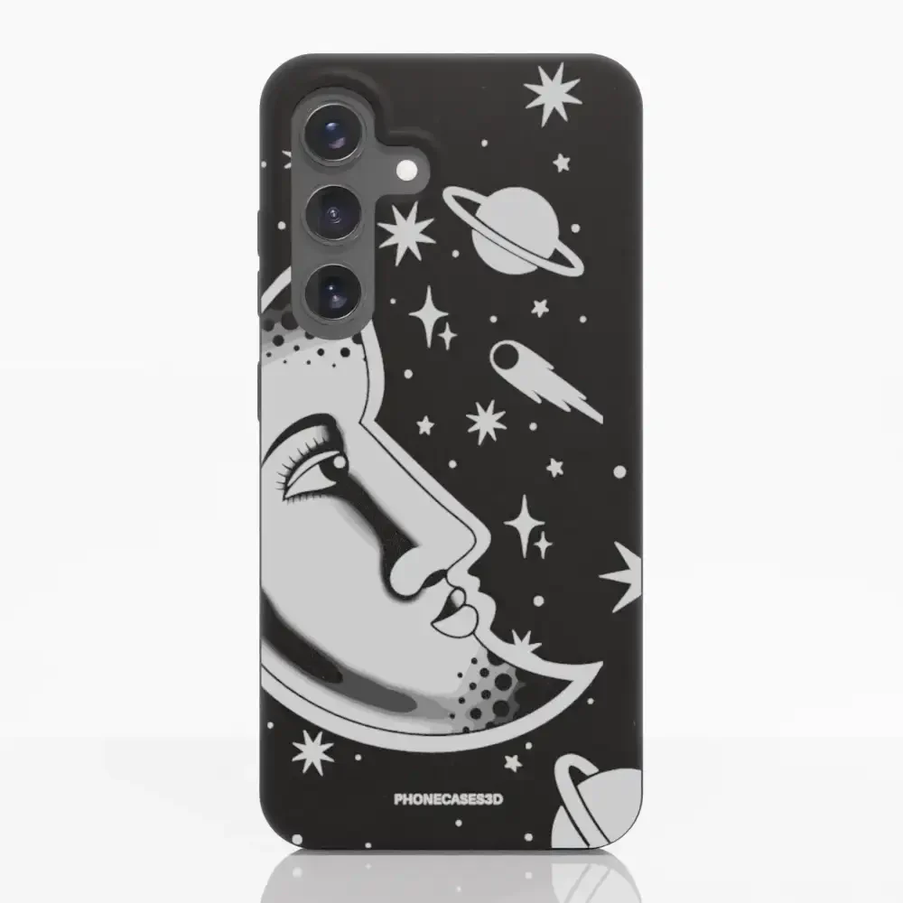 Sinsentido Official Compostable Phone Case Design Black and White Planet Moon - Image 42