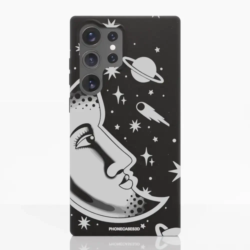 Sinsentido Official Compostable Phone Case Design Black and White Planet Moon - Image 44
