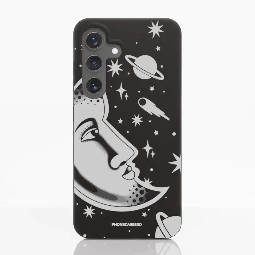 Sinsentido Official Compostable Phone Case Design Black and White Planet Moon - Image 45