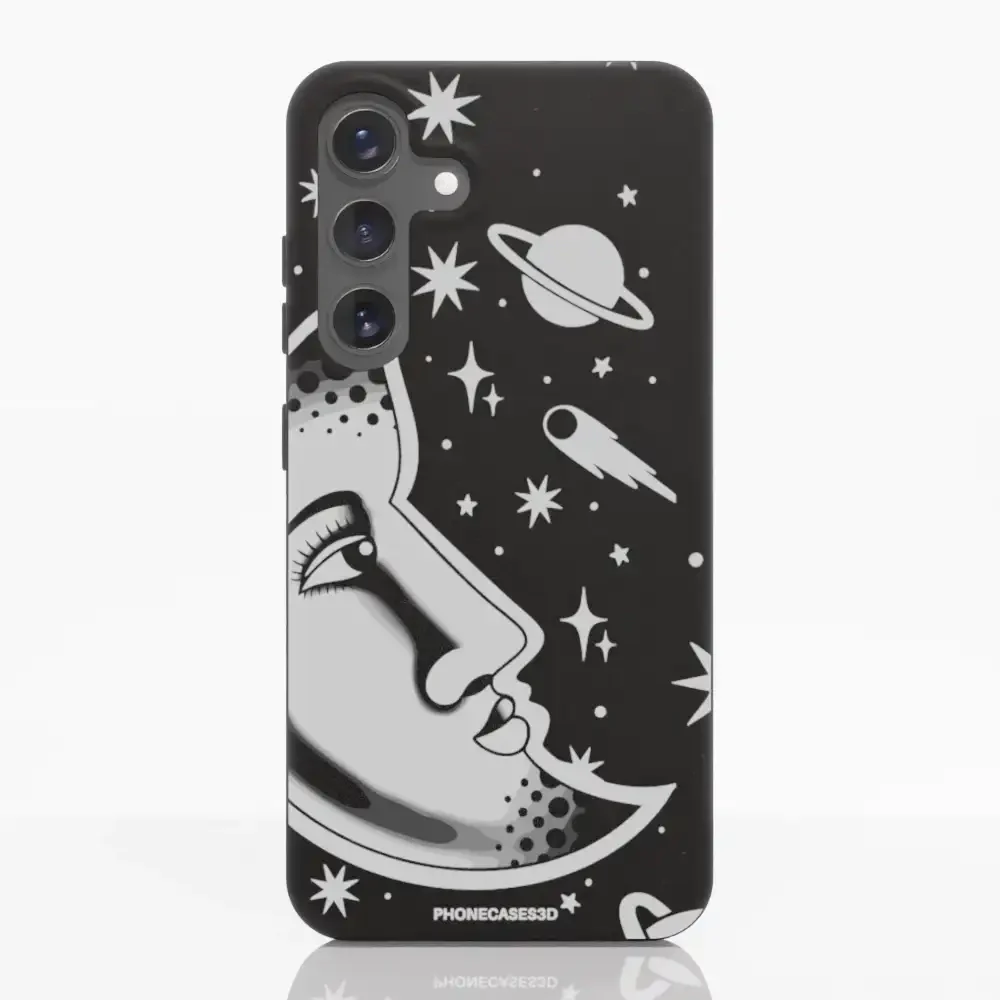 Sinsentido Official Compostable Phone Case Design Black and White Planet Moon - Image 46