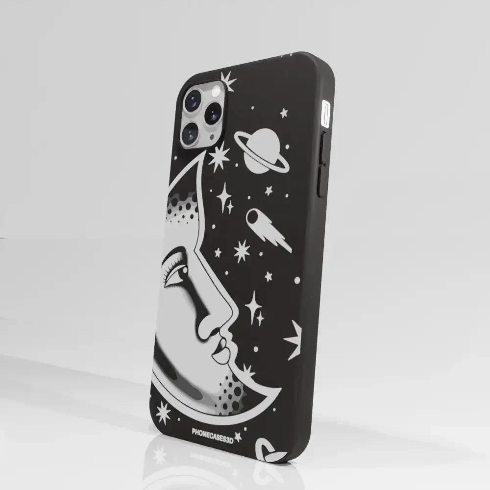 Sinsentido Official Compostable Phone Case Design Black and White Planet Moon - Image 53