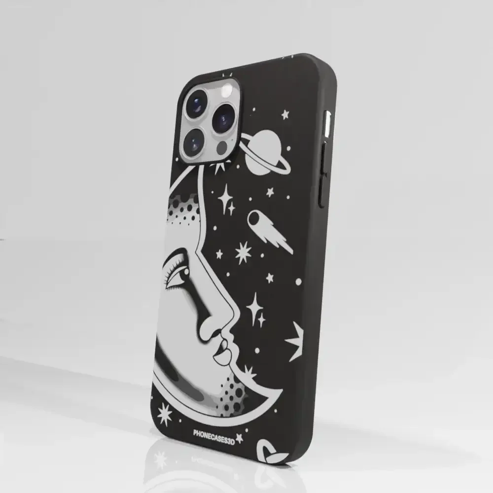 Sinsentido Official Compostable Phone Case Design Black and White Planet Moon - Image 59