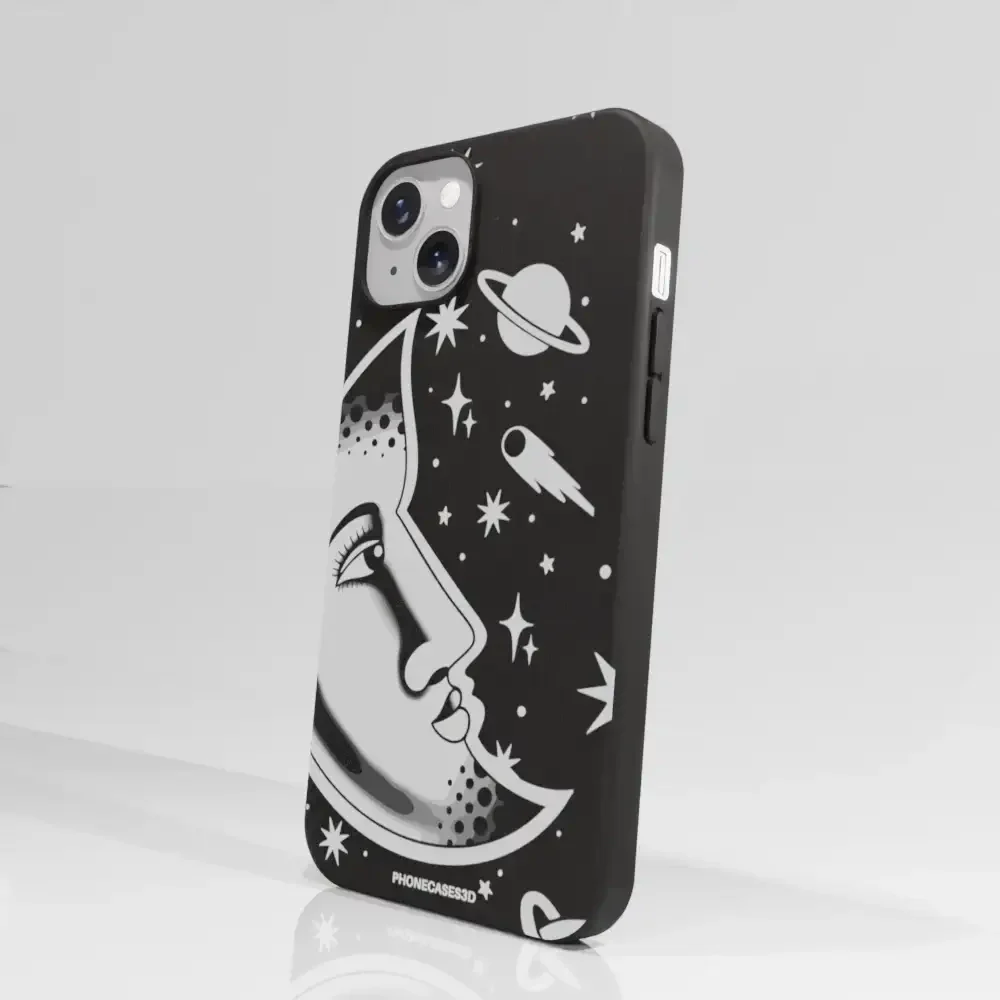 Sinsentido Official Compostable Phone Case Design Black and White Planet Moon - Image 61
