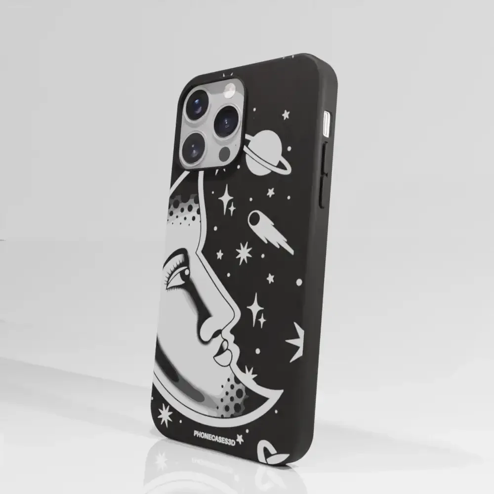 Sinsentido Official Compostable Phone Case Design Black and White Planet Moon - Image 63