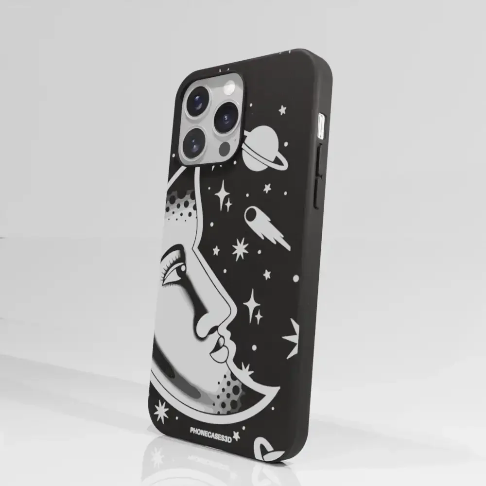 Sinsentido Official Compostable Phone Case Design Black and White Planet Moon - Image 72