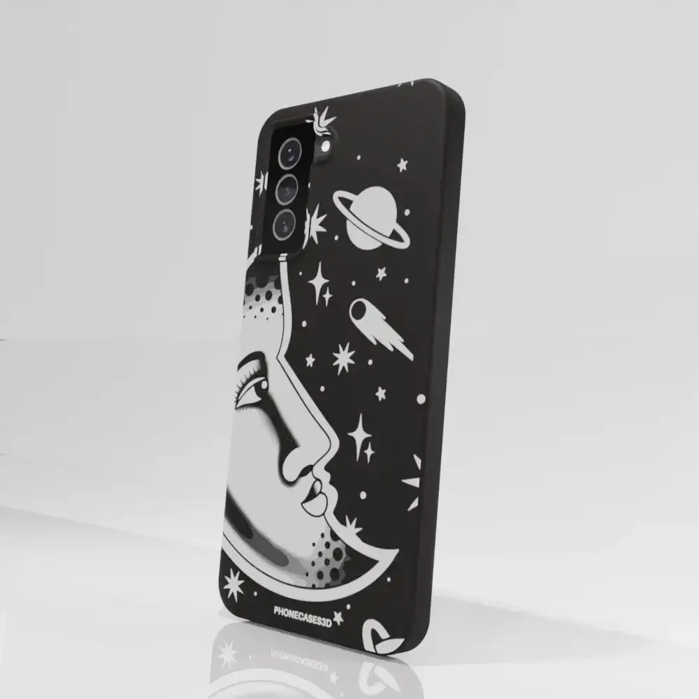 Sinsentido Official Compostable Phone Case Design Black and White Planet Moon - Image 74